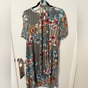 LuLaRoe Multicolor Floral Striped Dress